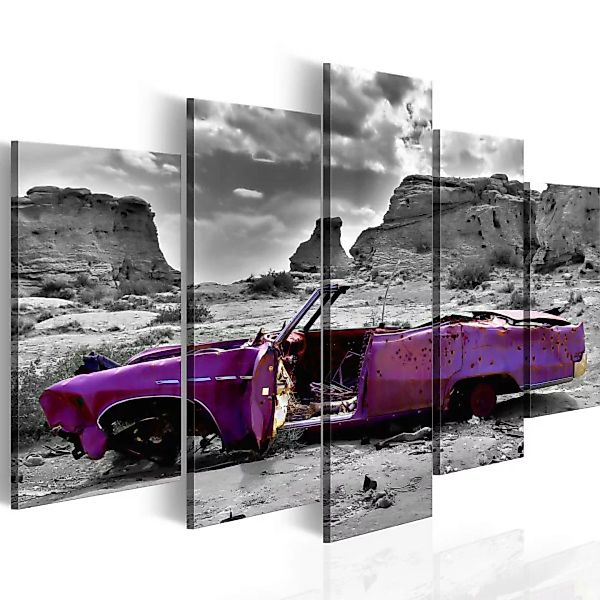 Leinwandbild Retro-Auto in der Colorado Wüste - 5 Teile XXL günstig online kaufen