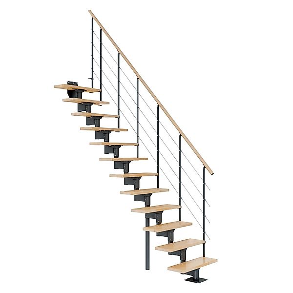 Dolle Mittelholmtreppe Boston Gerade Stufen Buche Metall Anthrazit FSC® günstig online kaufen