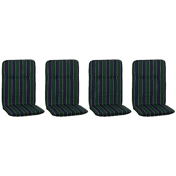Beo Sitzauflage Hochlehner Eagle 4er-Set Blau-Dunkelgrün gestreift günstig online kaufen