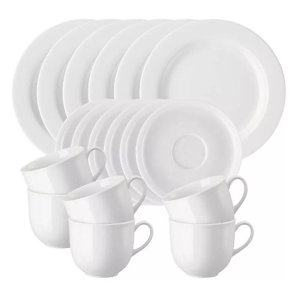 Arzberg Porzellan Form 1382 Weiß Kaffee-Set 18-tlg. günstig online kaufen