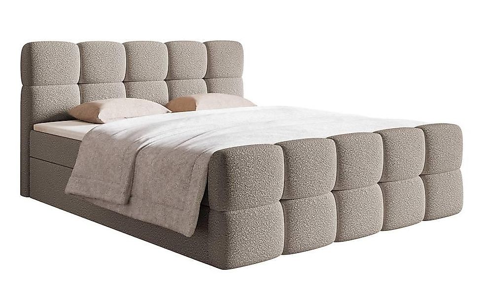 NADUVI Collection | Chloe Boxspringbett Bouclé mit Stauraum 160 x 200cm günstig online kaufen