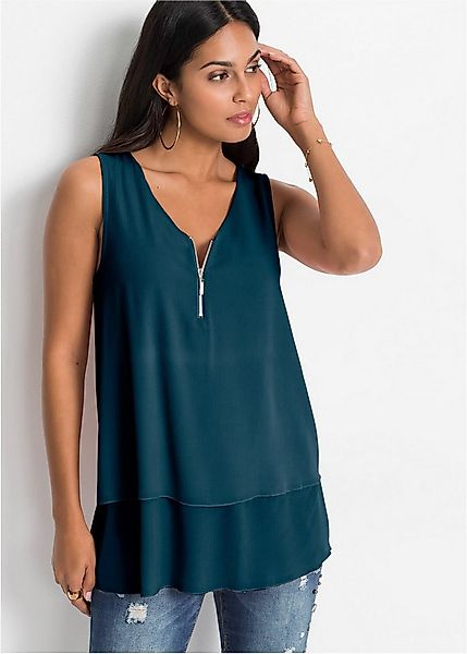 bonprix Blusentop A-Linie, ohne Ärmel, aus Viskose und Elasthan, femininer günstig online kaufen