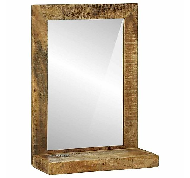 vidaXL Spiegel Badezimmer Spiegel mit Regal Braun Massives, grobes holz (1- günstig online kaufen