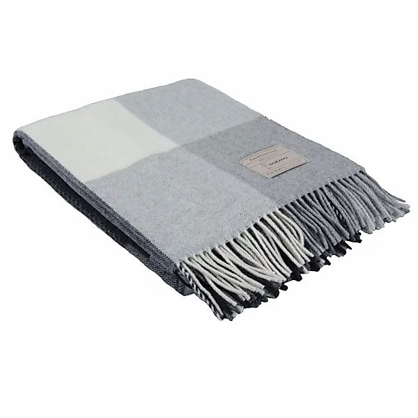 Eskimo Wohndecke Plaid Mürren perla grau 100% Merinowolle 130x200 günstig online kaufen