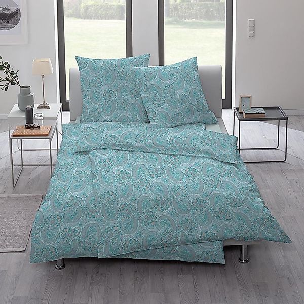 Estella Interlock Jersey Bettwäsche 6022-640 Paisley Azur Blau 135x200 günstig online kaufen