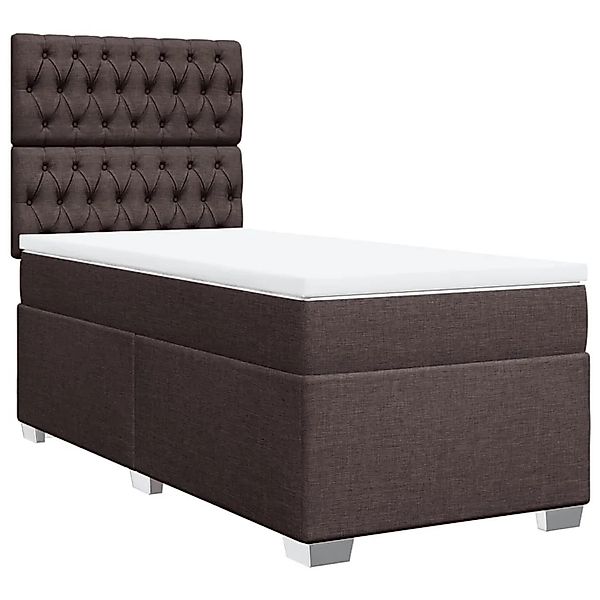 vidaXL Boxspringbett mit Matratze Dunkelbraun 100x200 cm Stoff 3292709 günstig online kaufen