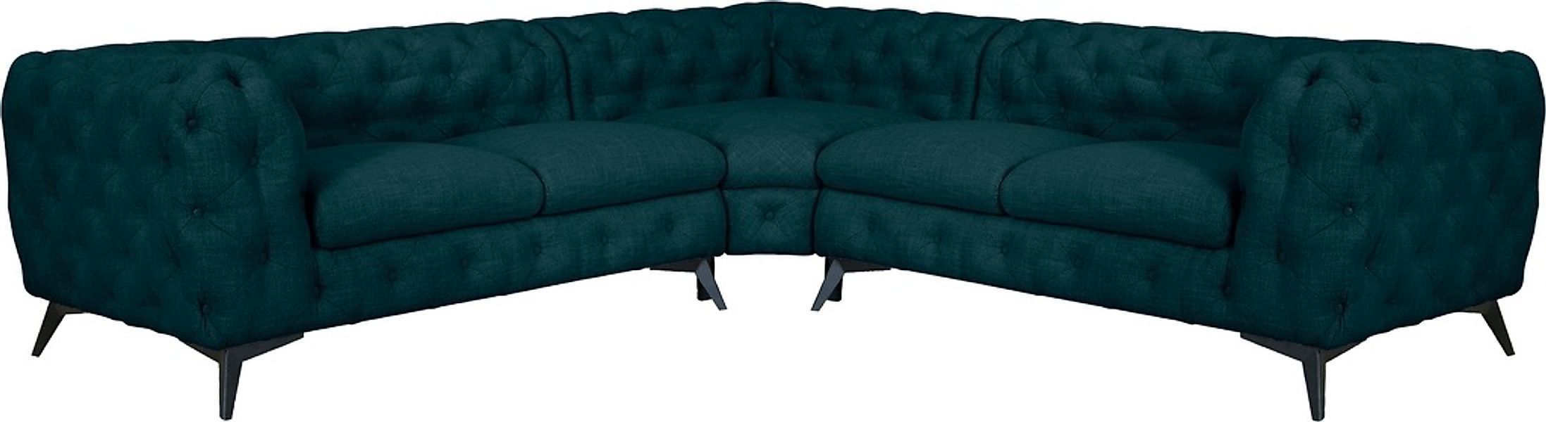 Leonique Chesterfield-Sofa "Ecksofa GLYNIS L-Form mit Wellenunterfederung, günstig online kaufen