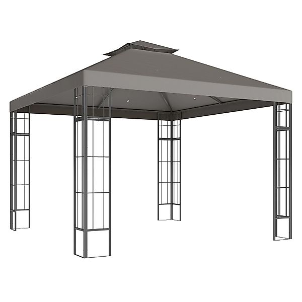 Outsunny Pavillon Metall Polyester Dunkelgrau 298L x 298B x 279H cm günstig online kaufen