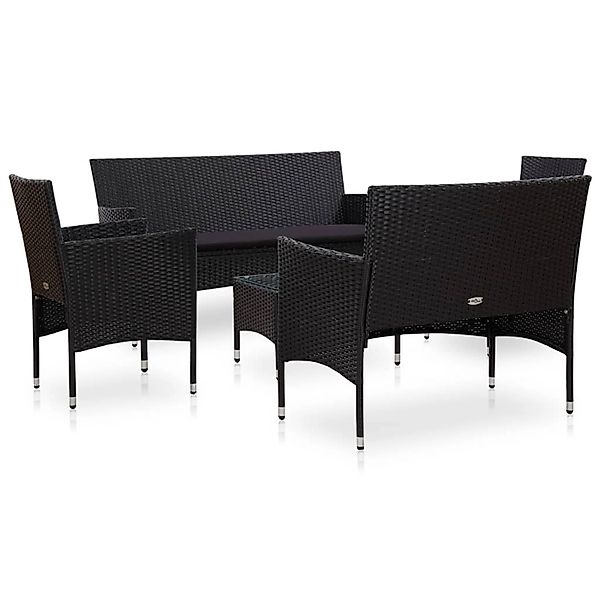 vidaXL Gartenlounge-Set 5-tlg. Garten-Lounge-Set mit Auflagen günstig online kaufen