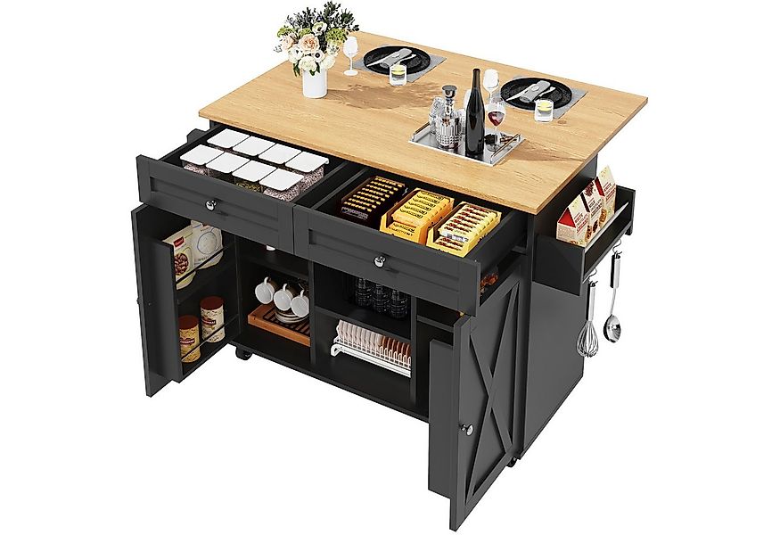 i@home Küchenwagen Kücheninsel, Küchenschrank, buffetschrank, mit Speicherr günstig online kaufen