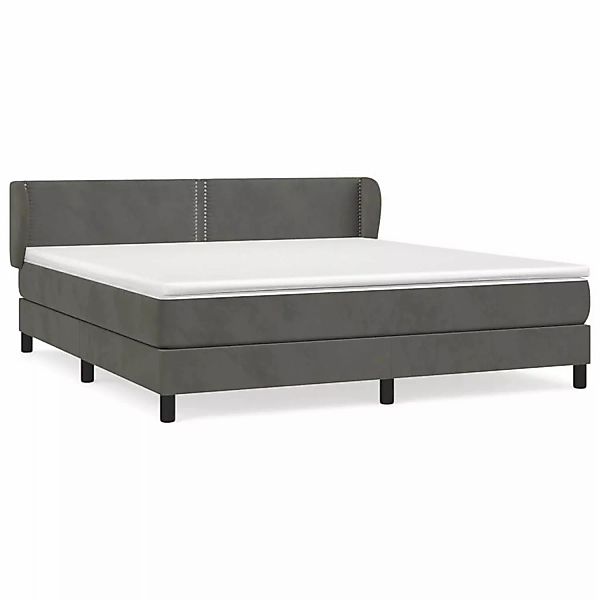 vidaXL Boxspringbett mit Matratze Dunkelgrau 160x200 cm Samt1372431 günstig online kaufen