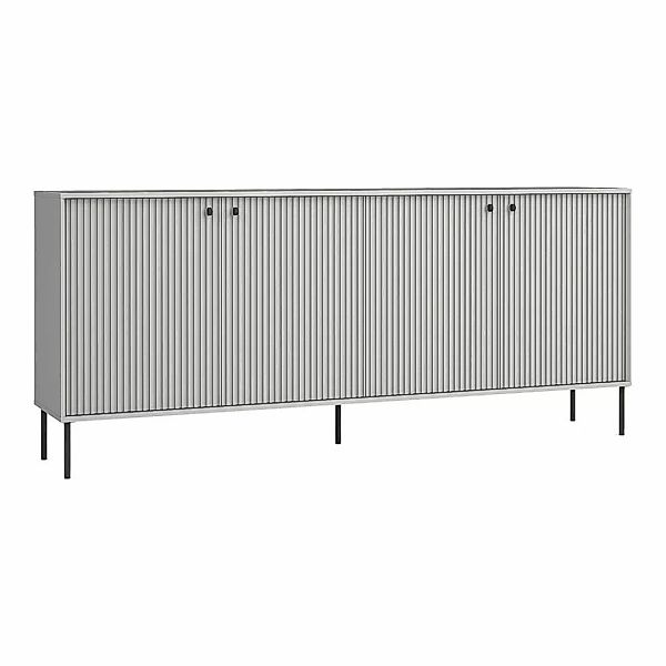 Sideboard 207cm in grau mit gerillter Front IPSWICH-166 günstig online kaufen