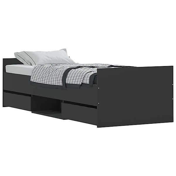 vidaXL Bettgestell mit Kopf- und Fußteil Schwarz 75x190 cm1909084 günstig online kaufen