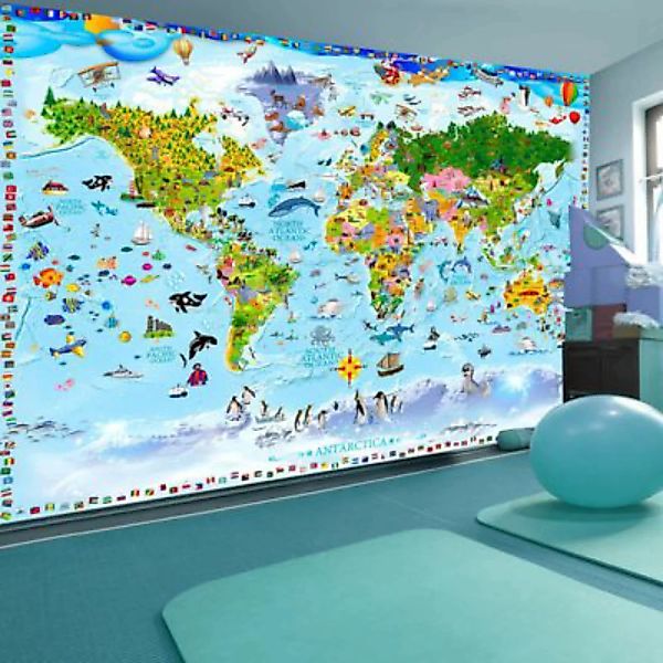 artgeist Fototapete World Map for Kids mehrfarbig Gr. 400 x 280 günstig online kaufen