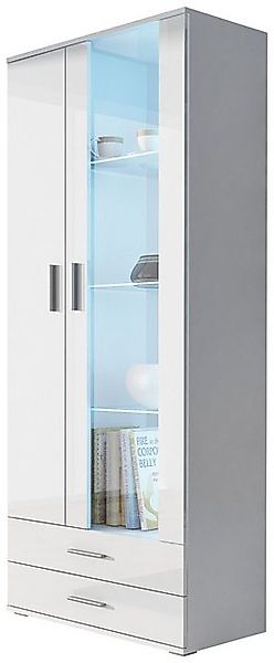 99rooms Vitrine Saho S VI 192x80x41 cm (Standvitrine, Wohnmöbel) inkl. LED- günstig online kaufen