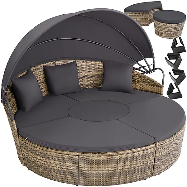 tectake Loungeset Rattan Sonneninsel, (Set., 5-tlg), günstig online kaufen