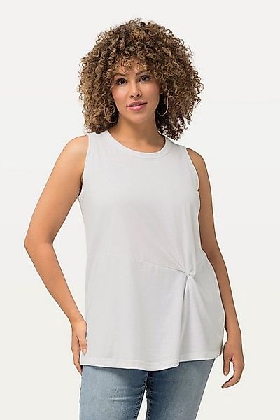 Ulla Popken Longtop Top drapiert Classic Rundhals ärmellos günstig online kaufen