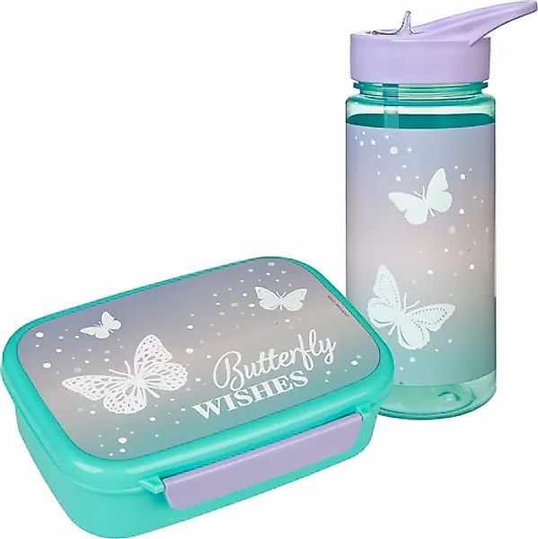 Scooli Lunchbox »Brotzeitdose & Trinkflasche, Butterfly Wishes«, (Set, 2 tl günstig online kaufen