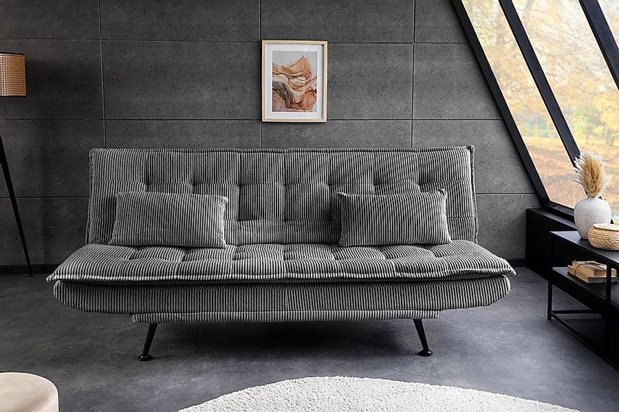 riess-ambiente Schlafsofa JAZZ 195cm grau – 3-Sitzer Sofa mit Bettfunktion, günstig online kaufen