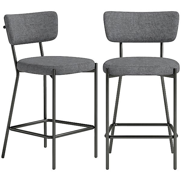 HOMCOM Barhocker 2er Set Barstühle, Küchenstuhl mit Fußstütze, geschwungene günstig online kaufen