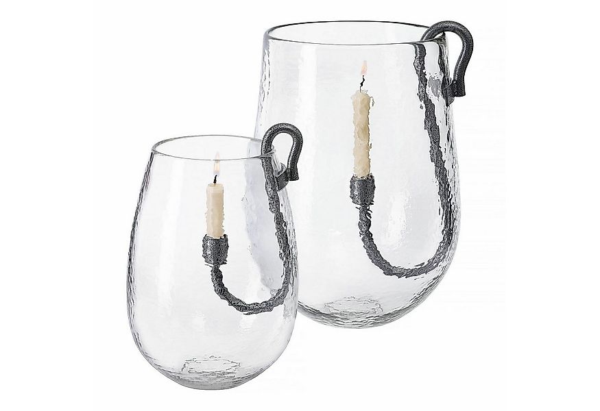 Mirabeau Windlicht Windlicht 2er Set Lorcalla klar/schwarz (2er Set, 2er Se günstig online kaufen