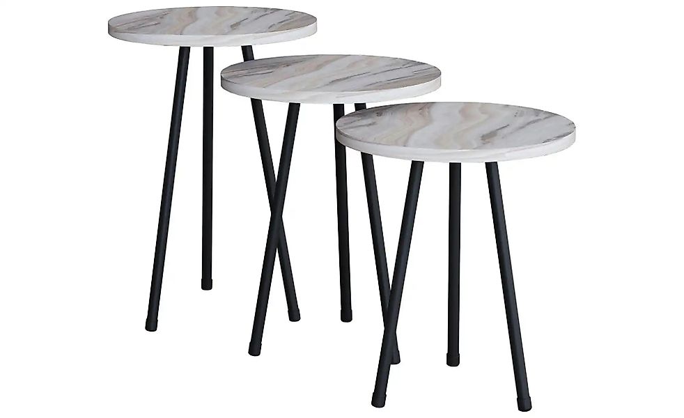 VCM Couchtisch 3 tlg. Holz Beistelltisch Couchtisch Mamor Mirola, Pflegelei günstig online kaufen