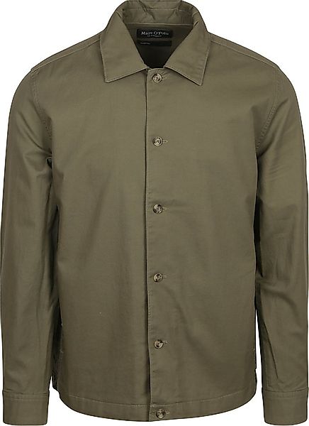 Marc O'Polo Hemdjacke Leinen Blend Olivgrün - Größe L günstig online kaufen