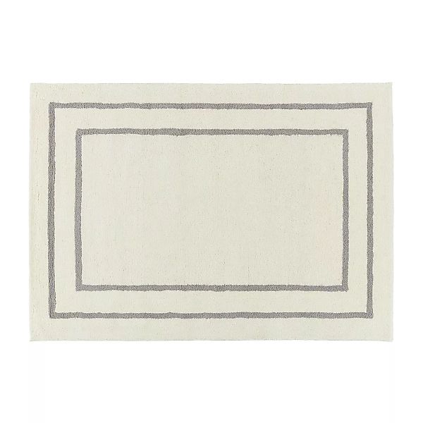 Borders Wollteppich weiß-grau 170x240 cm günstig online kaufen