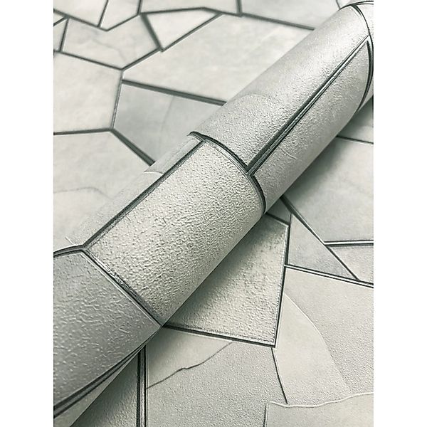 Newroom Vinyltapete Necros Light Grey Stein Modern FSC® günstig online kaufen