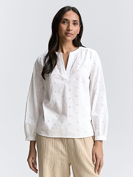 TOM TAILOR Langarmbluse Bluse mit Lochstickerei günstig online kaufen