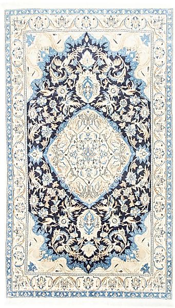morgenland Wollteppich »Nain Geometrisch Blu scuro 208 x 125 cm«, rechtecki günstig online kaufen