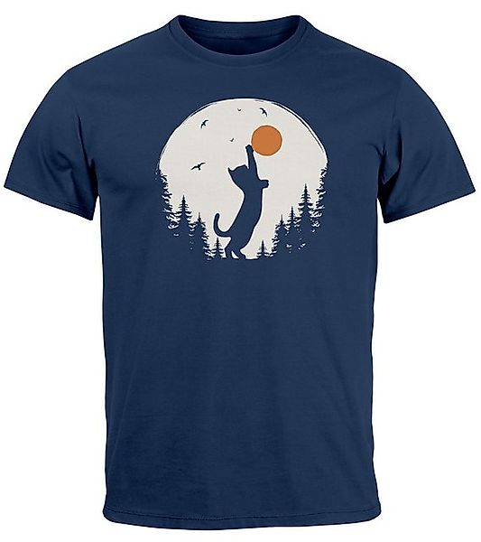 Neverless Print-Shirt Herren T-Shirt Frontprint Katze günstig online kaufen