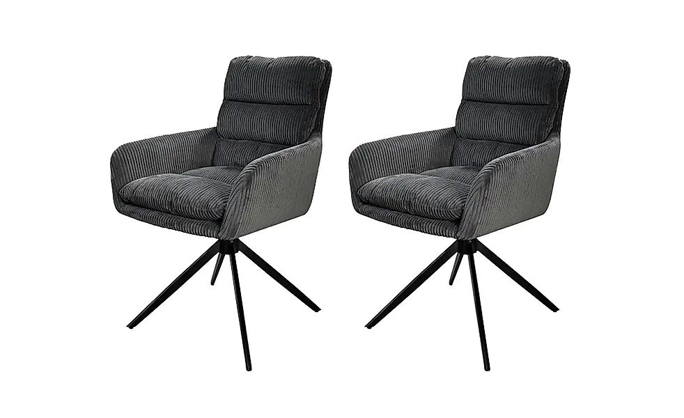 by Living Armlehnenstuhl 2er-Set  Pura ¦ grau ¦ Maße (cm): B: 58 H: 87 Stüh günstig online kaufen