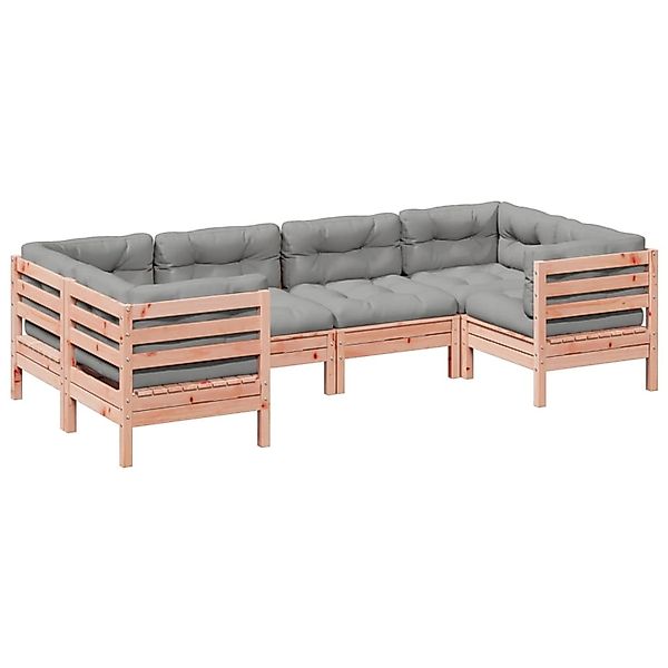 vidaXL 6-Tlg Garten-Sofagarnitur mit Kissen Massivholz Douglasie 3299612 günstig online kaufen