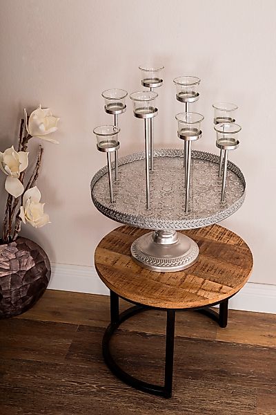 Myflair Möbel & Accessoires Tablett "Muki, silber" Dekotablett rund, mit Fu günstig online kaufen