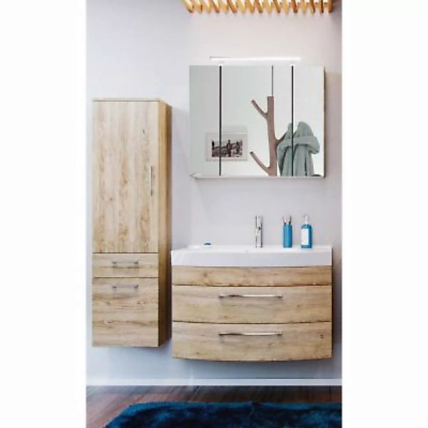 Lomadox Badezimmermöbel Set mit 80cm Waschtisch & LED Spiegelschrank RIMAO- günstig online kaufen