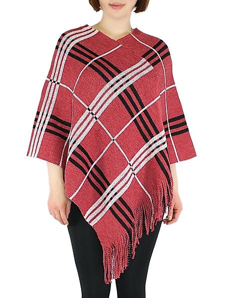 dy_mode Strickponcho Damen Strick Poncho Kariert günstig online kaufen