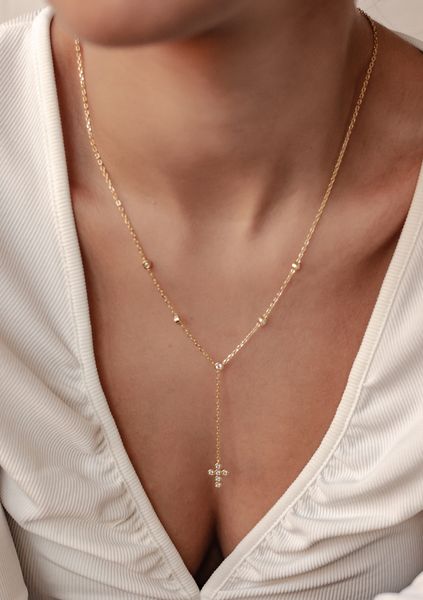 Hey Happiness Kreuzkette Lariat mit Anhänger, günstig online kaufen