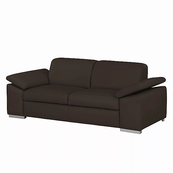 home24 Fredriks Sofa Termon III 2-Sitzer Dunkelbraun Echtleder 204x82x90 cm günstig online kaufen