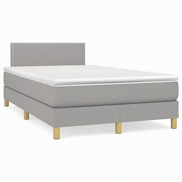 furnicato Bett Boxspringbett mit Matratze Hellgrau 120x200 cm Stoff (1-tlg) günstig online kaufen