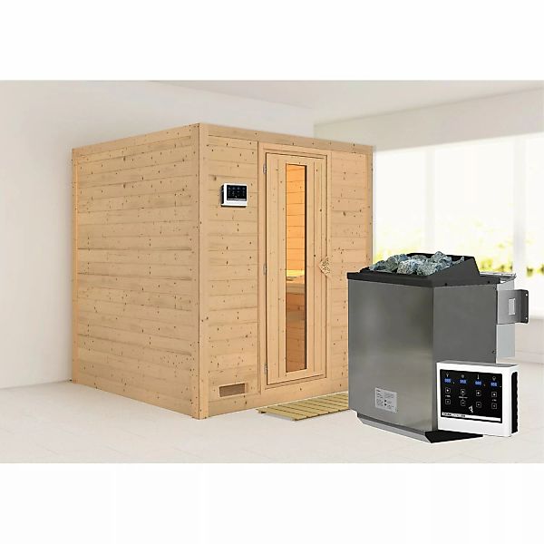 Karibu Sauna Marika mit Bio-Ofen externe Stg.Natur günstig online kaufen