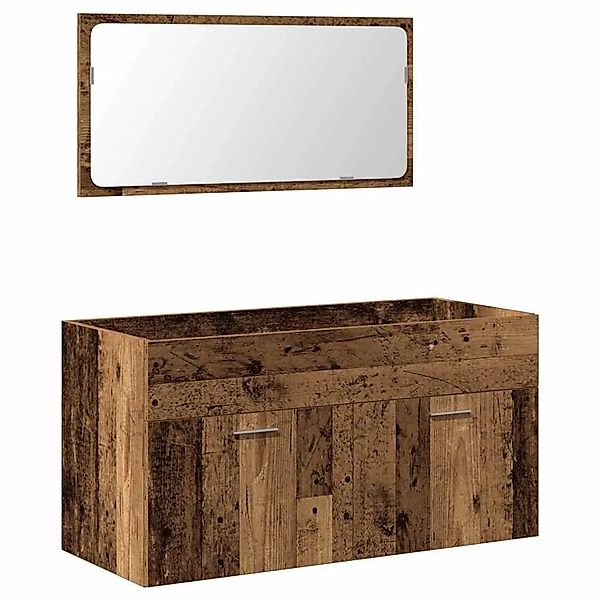 vidaXL Badschrank mit Spiegel Altholz-Optik Holzwerkstoff 856381 günstig online kaufen
