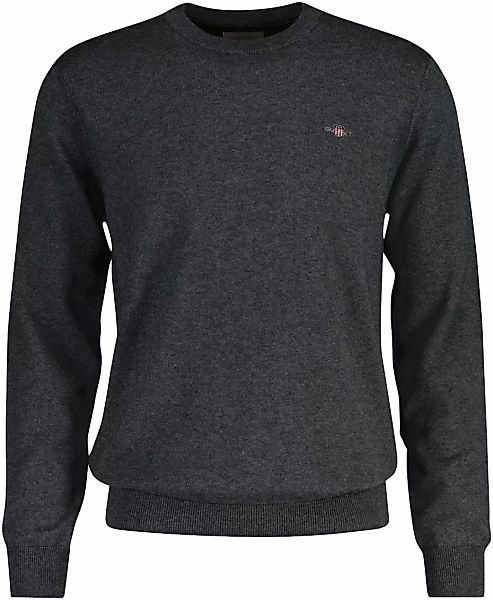 Gant Rundhalspullover CTN/WO C-NECK mit Logostickerei günstig online kaufen