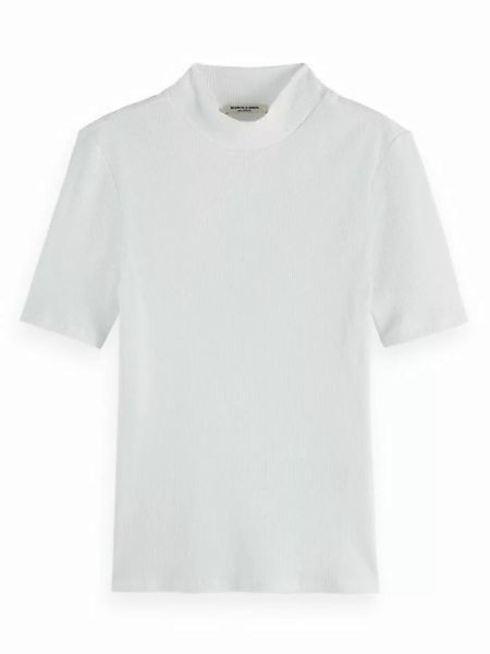 Scotch & Soda T-Shirt CORE MOCK NECK RIB T-SHIRT, WHITE/PASTEL günstig online kaufen