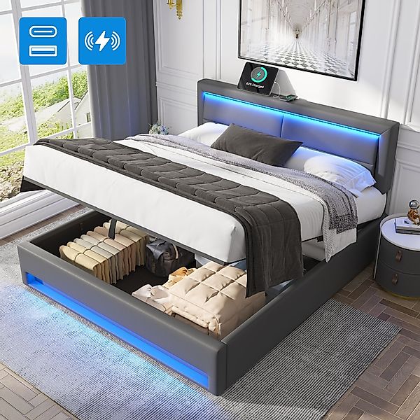 HAUSS SPOLE Polsterbett 160x200cm, mit USB-Anschluss, günstig online kaufen