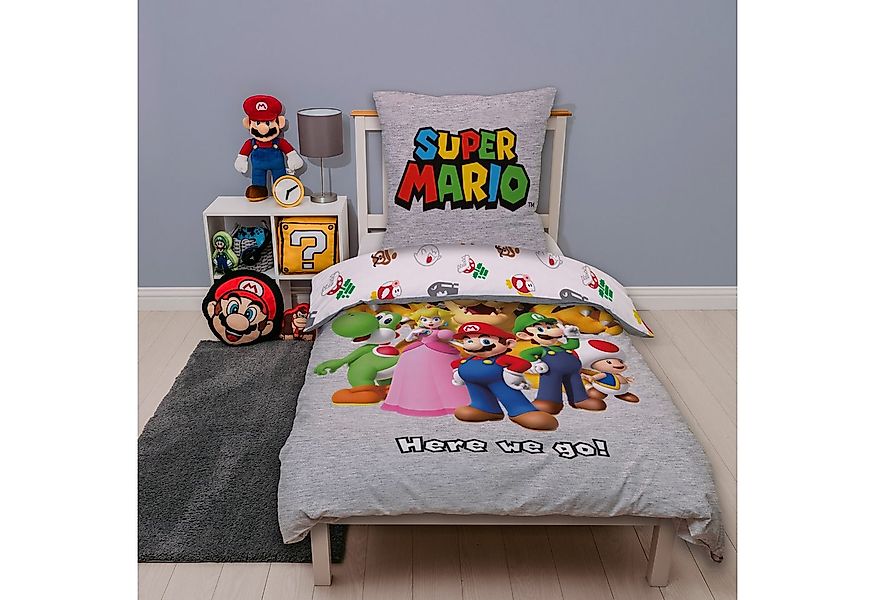 MTOnlinehandel Kinderbettwäsche Nintendo Super Mario in 135x200 + 80x80 cm, günstig online kaufen