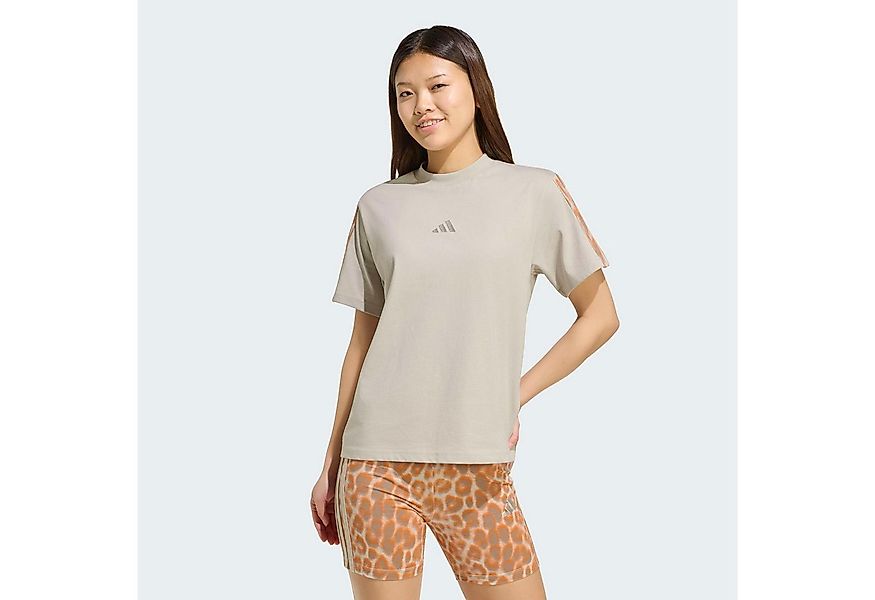 adidas Sportswear T-Shirt SEASONAL ESSENTIALS LEOPARDENPRINT MIT 3-STREIFEN günstig online kaufen