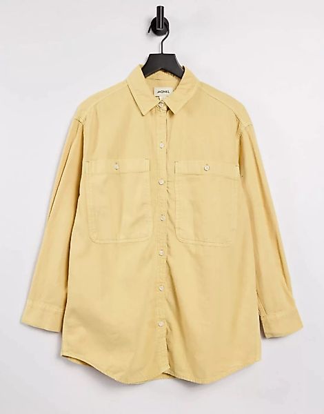 Monki Allison – Oversize-Hemd aus natürlich gefärbter Bio-Baumwolle in Gelb günstig online kaufen