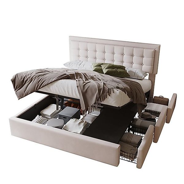 Gotagee Polsterbett Doppelbett 160x200cm Erwachsenenbett Bettkasten Gästebe günstig online kaufen