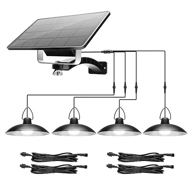 Rosnek LED Solarleuchte 1/2/3/4 Kopf, Solar-Pendelleuchten, für Shop Hof Ga günstig online kaufen